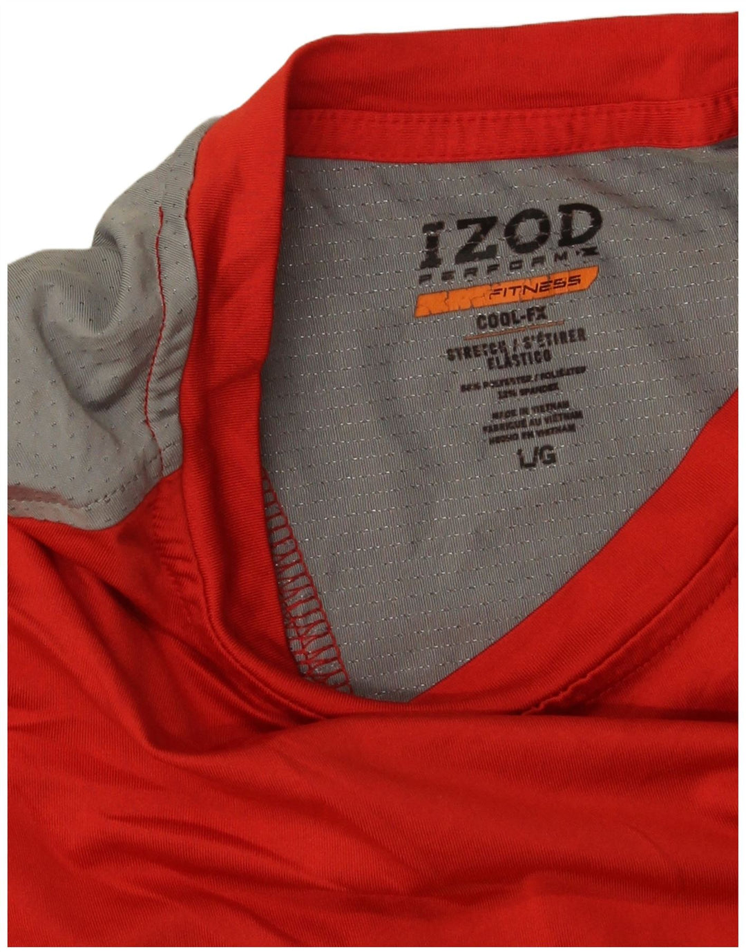 IZOD Mens T-Shirt Top Large Red Colourblock