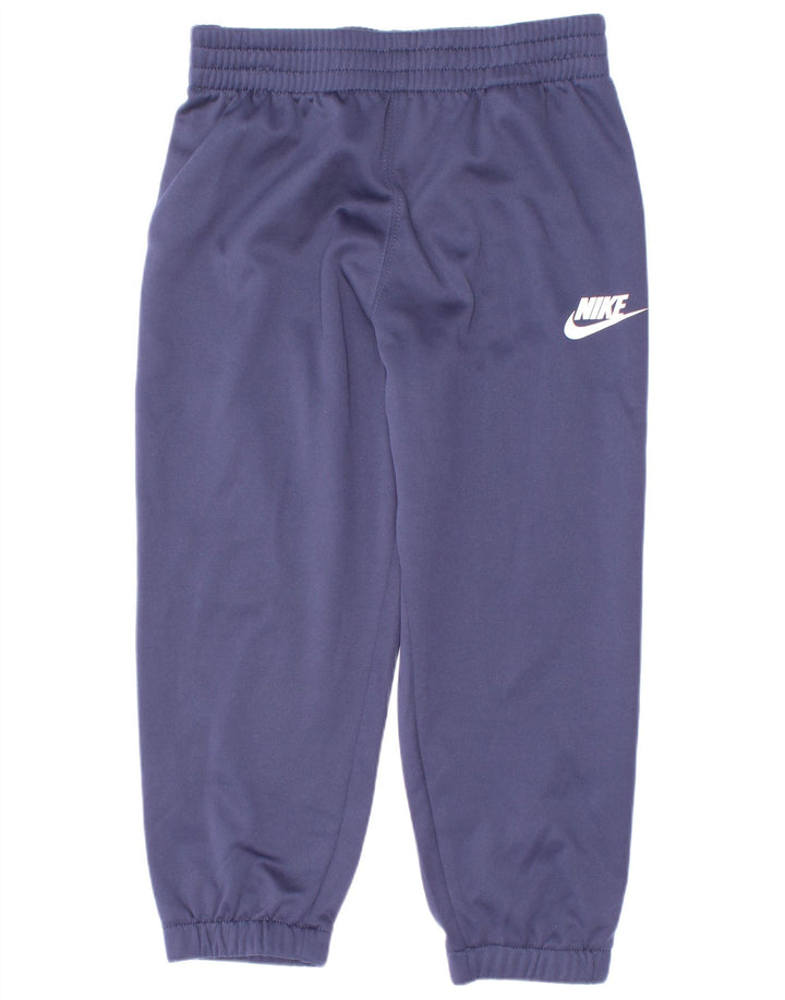 Nike Boys Tracksuit Trousers Joggers 4-5 Years Small Navy Blue Polyester