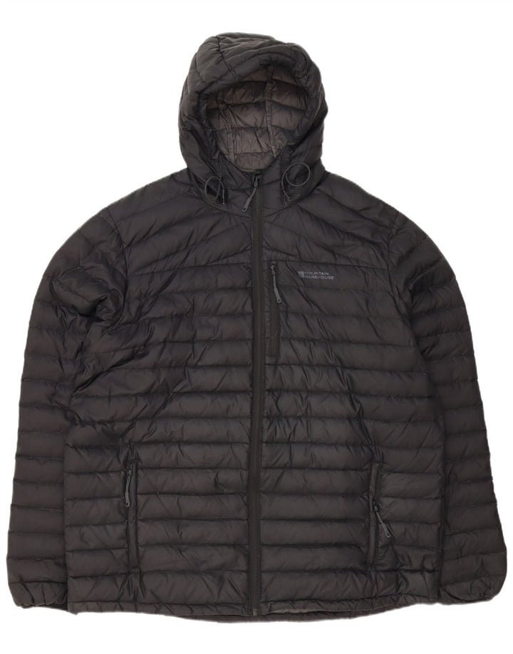 MOUNTAIN WAREHOUSE Mens Hooded Padded Jacket UK 42 XL Black Polyester
