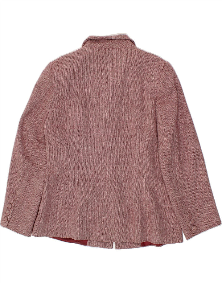REGINE Womens 4 Button Blazer Jacket US 16 2XL Burgundy Herringbone Wool Vintage Regine and Second-Hand Regine from Messina Hembry 