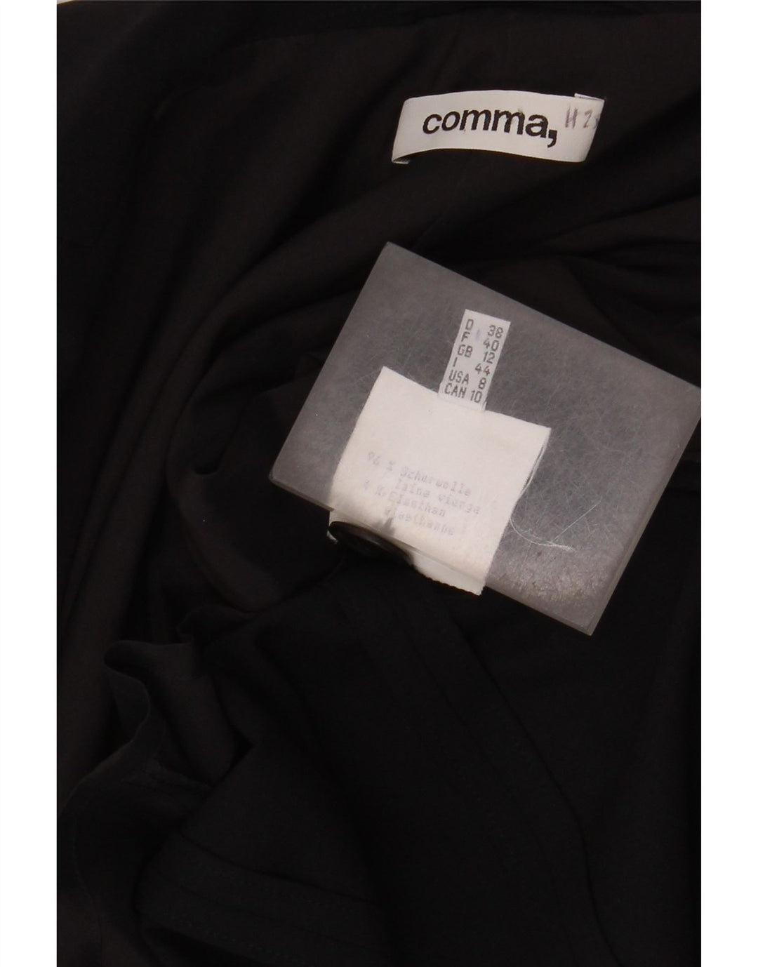 Comma, Veste Blazer 2 Boutons Femme UK 12 Medium Black Virgin Wool