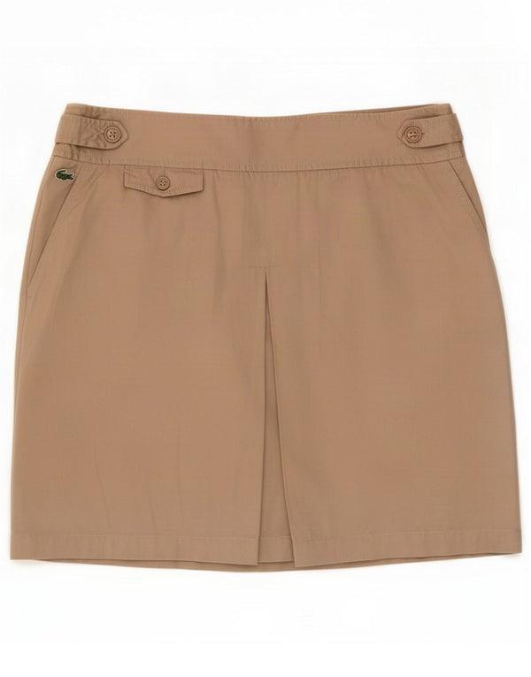 Lacoste Damen Minirock Größe 46 XL W34 Beige Baumwolle