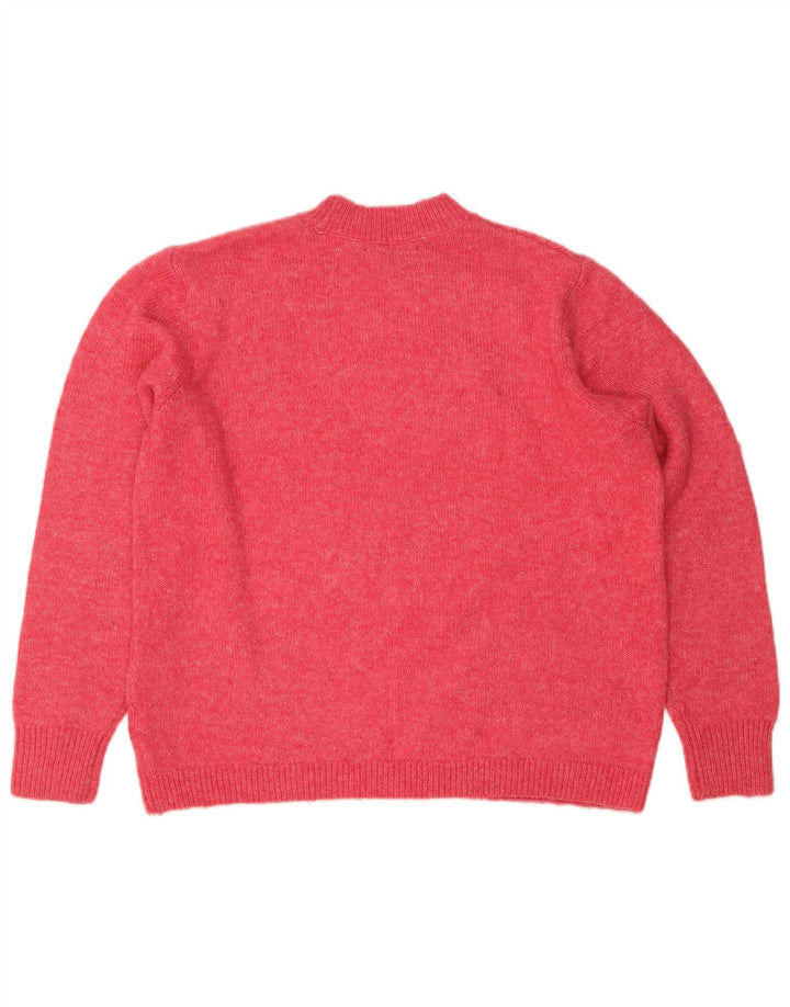 Marks & Spencer Womens Crew Neck Jumper Sweater UK 14 Medium Pink