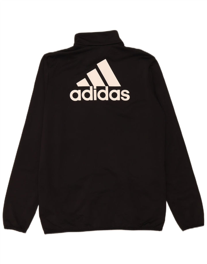 Adidas Jungen Grafik-Trainingsanzug-Top-Jacke, 15–16 Jahre, schwarzes Polyester
