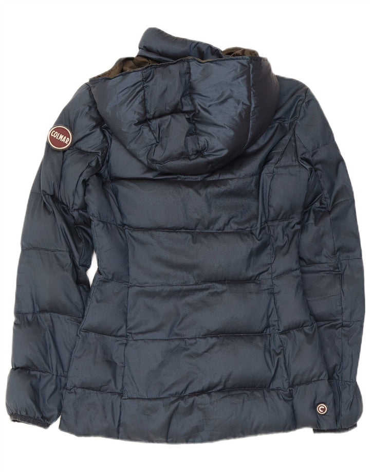 Colmar Womens Hooded Padded Jacket EU 38 Small Navy Blue