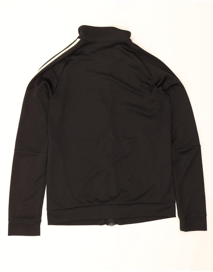 Adidas Womens Tracksuit Top Jacket UK 12/14 Medium Black Polyester