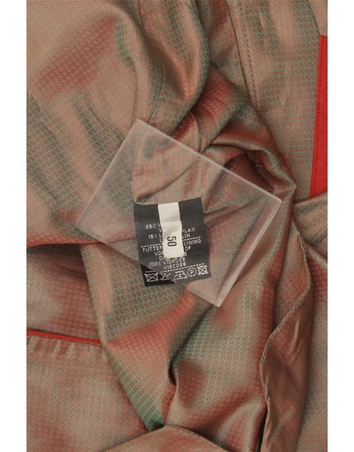VINTAGE Mens Waistcoat IT 50 Medium Red Colourblock Viscose