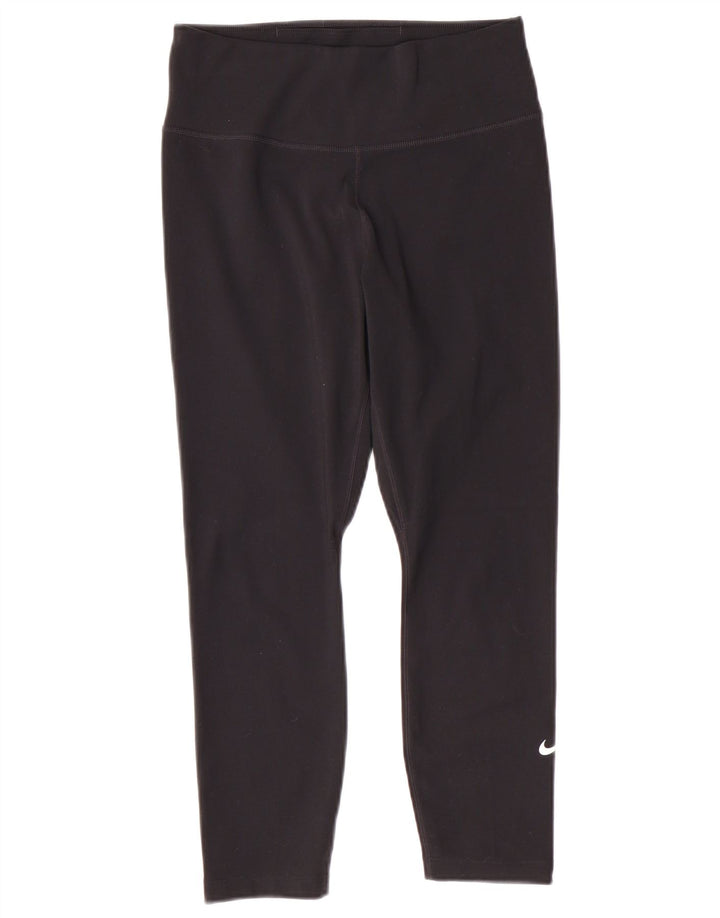 NIKE Womens Dri Fit Capri Leggings UK 8 Small  Black Polyester