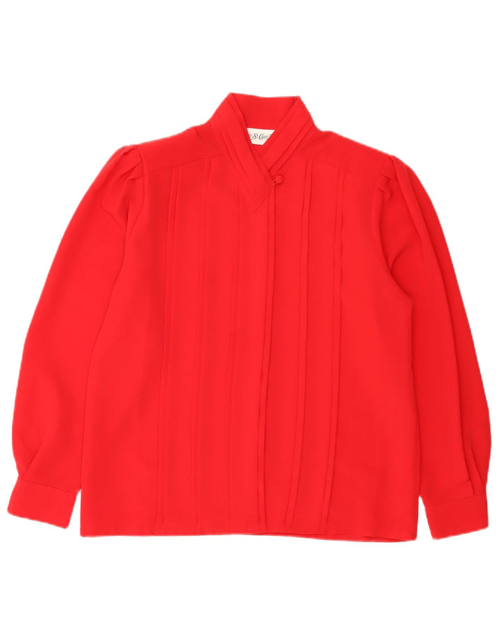 Yves St. Clair Petites Womens Shirt Blouse US 8 Medium Red Polyester