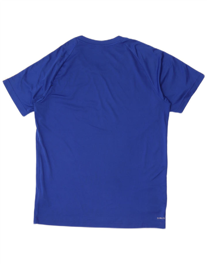Adidas Mens Climalite T-Shirt Top Large Blue Polyester