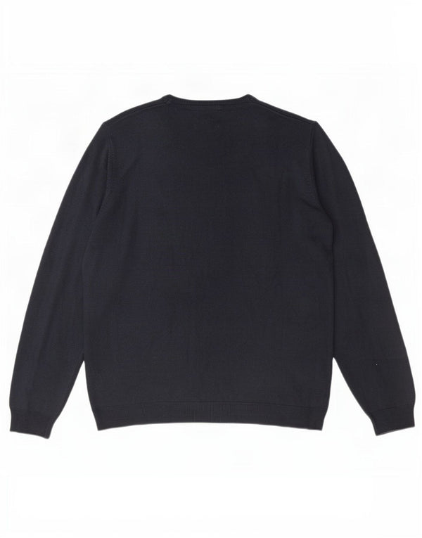 Maglione maglione con scollo a V da uomo Marks & Spencer XL blu navy acrilico