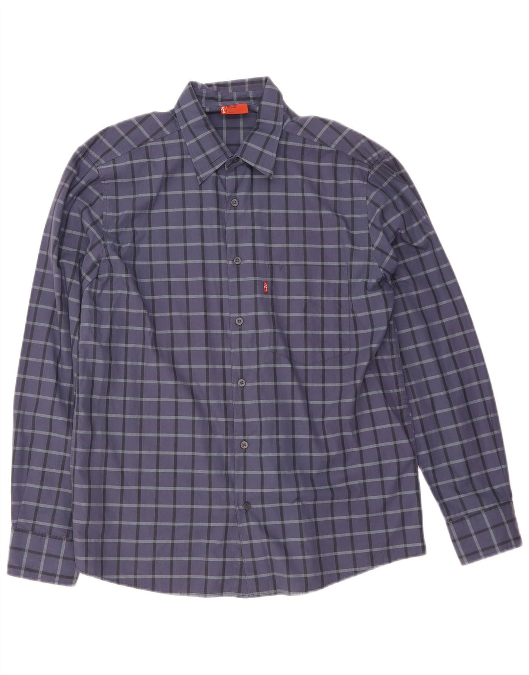 Levi's herreskjorte medium marineblå ternet bomuld