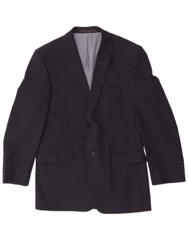 Marks & Spencer pentru femei Blazer Jacket UK 40 Medium Bleumarin Pinstripe