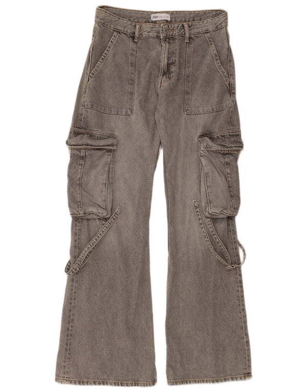 Jeans svasati cargo da donna Zara EU 38 Small W30 L32 Grigio
