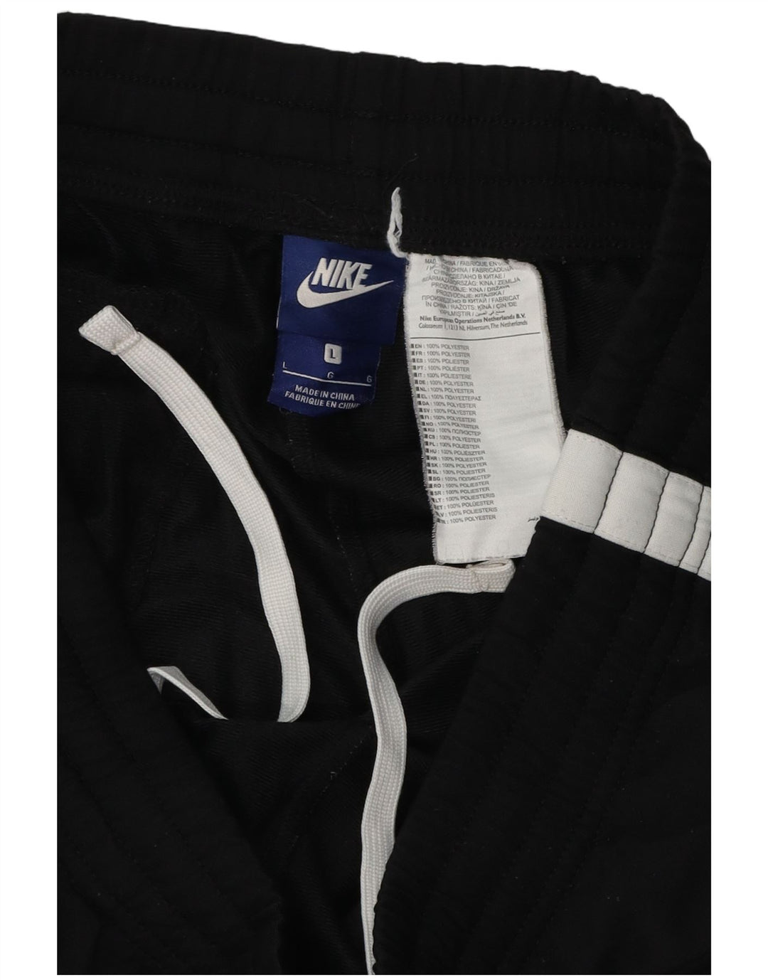 Nike Mens Tracksuit Trousers Large  Black Colourblock Polyester