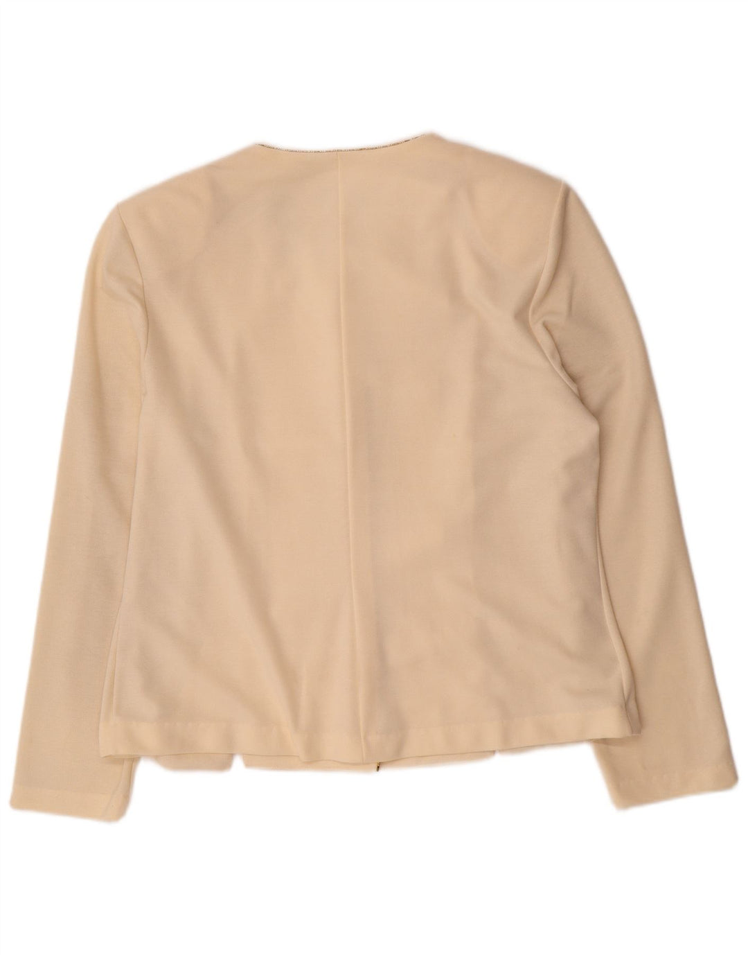 Vintage Dame 5 Button Blazer Jacket UK 16 Large Off White Polyester