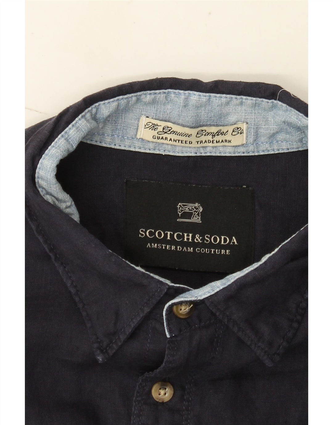 Scotch & Soda Mens Amsterdam Couture Shirt Medium Navy Blue