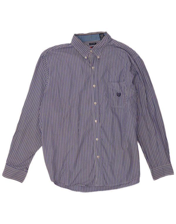 Chaps Mens Shirt 2XL Blue Striped Cotton