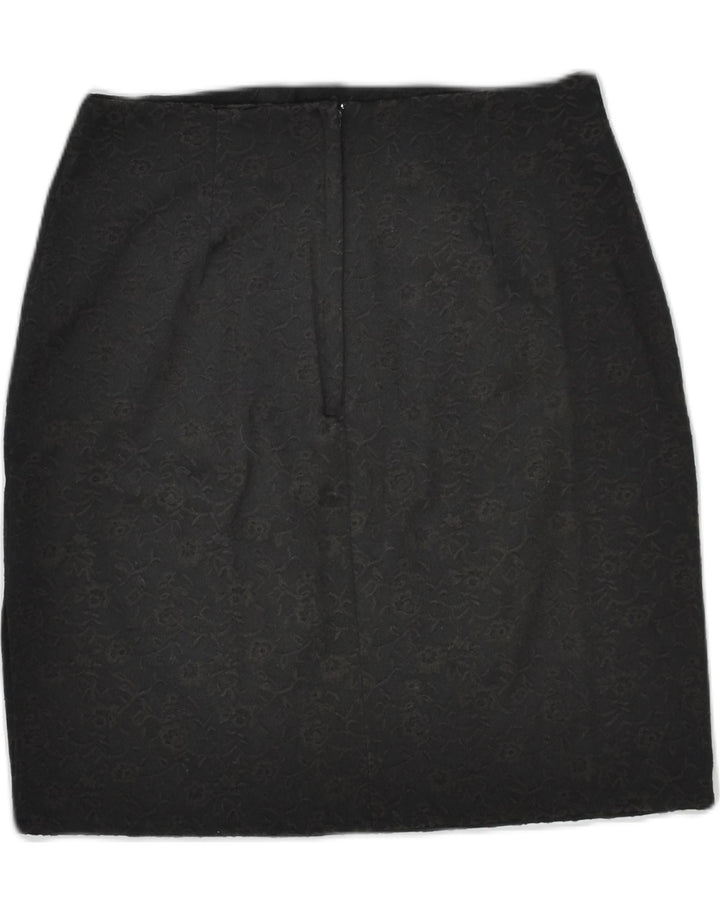 ETAM Womens Pencil Skirt UK 12 Medium W28 Brown Floral Viscose | Vintage Etam | Thrift | Second-Hand Etam | Used Clothing | Messina Hembry 
