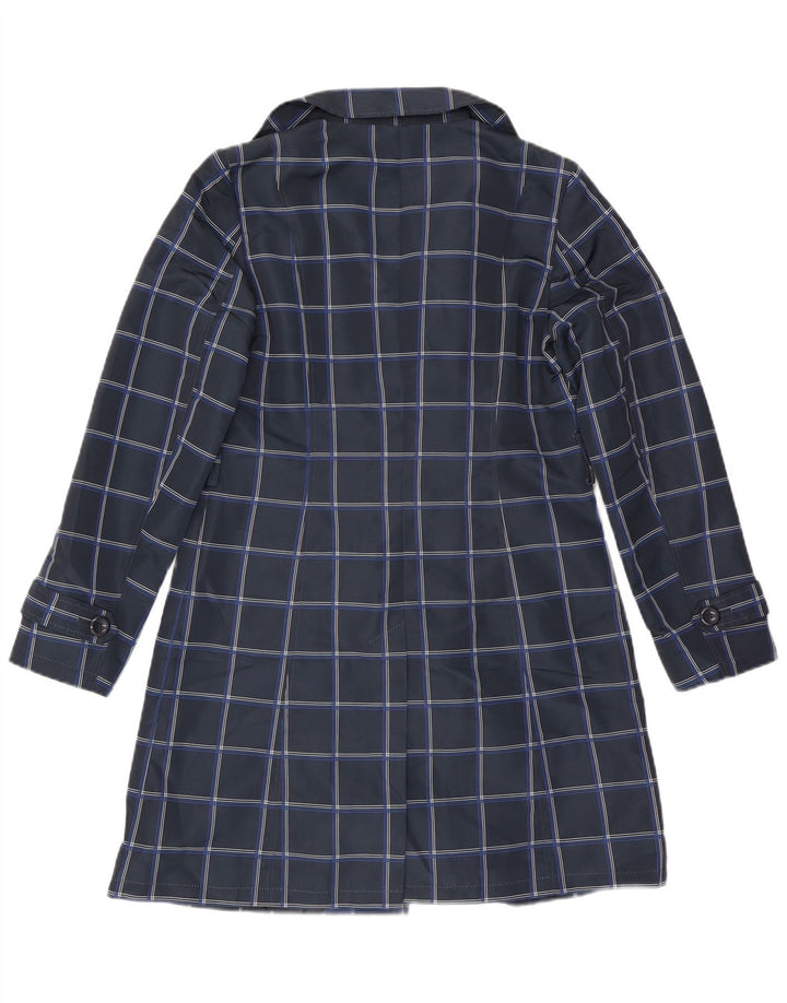 Marks & Spencer Gabardina para mujer UK 10 Small Azul marino Cuadros Poliéster