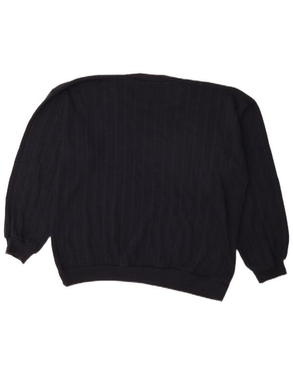 Maglione maglione girocollo da donna Zara UK 10 piccolo gessato blu navy