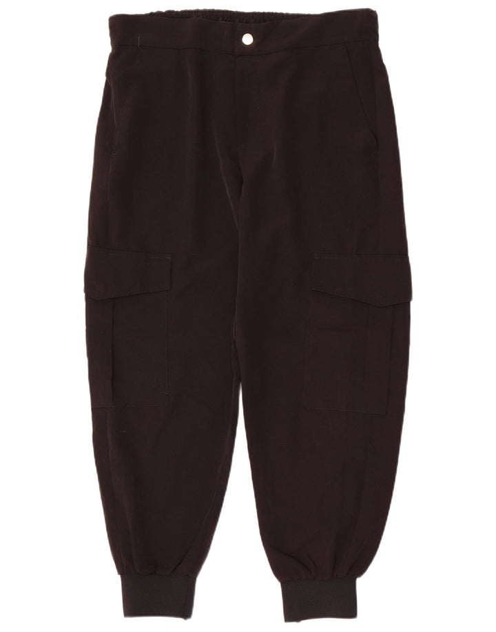 ZARA Womens Joggers Cargo Trousers Large W3 Black Polyester