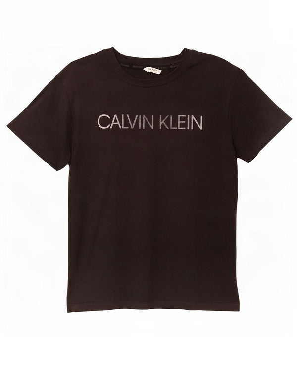 Calvin Klein Herre grafisk T-shirt Top Medium Sort
