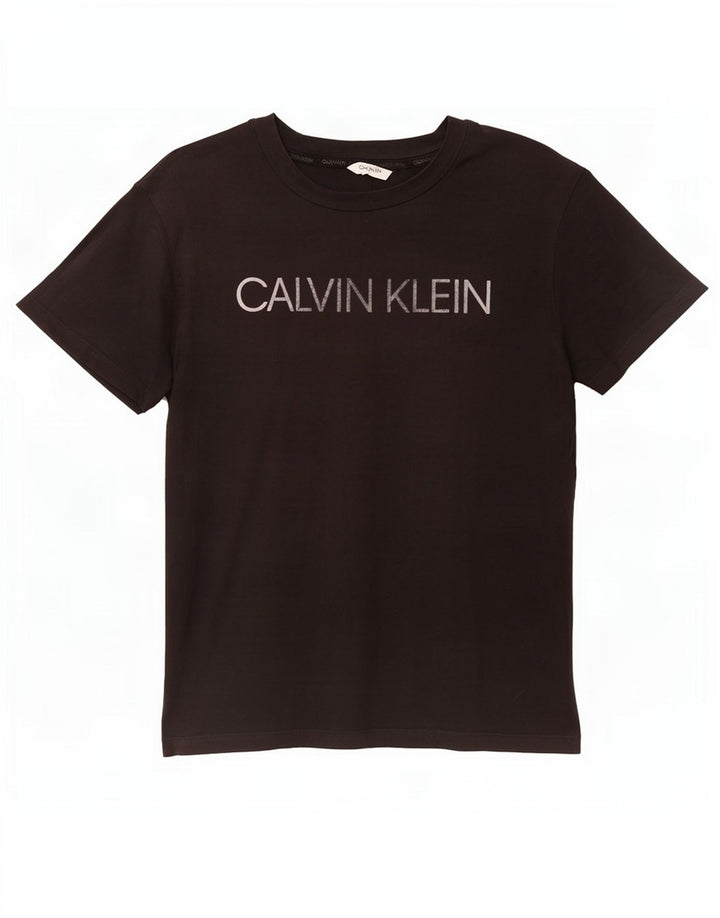 Calvin Klein Herre grafisk T-shirt Top Medium Sort