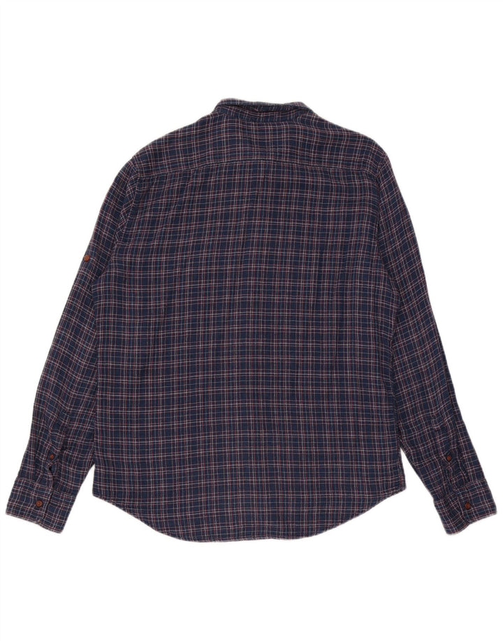 Levi's Mens Slim Fit Shirt Large Navy Blue Check Cotton