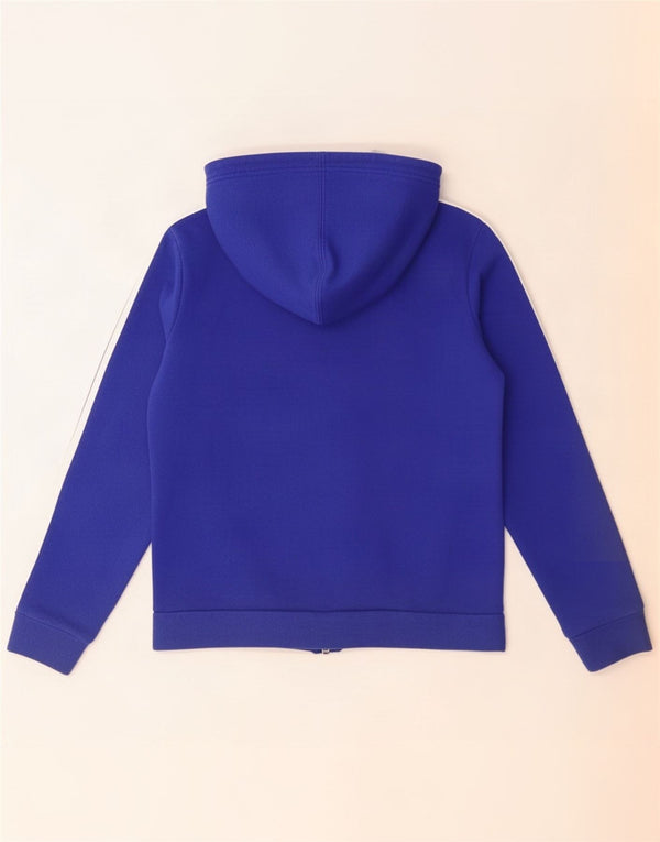 Felpa con cappuccio e zip Adidas da bambino 9-10 anni in cotone color block blu