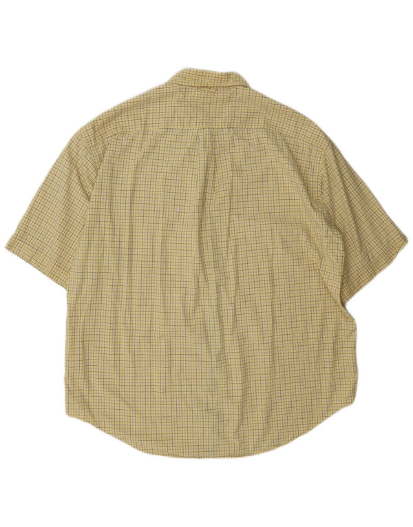 Tommy Hilfiger Chemise à manches courtes pour homme 2XL en coton à carreaux jaune