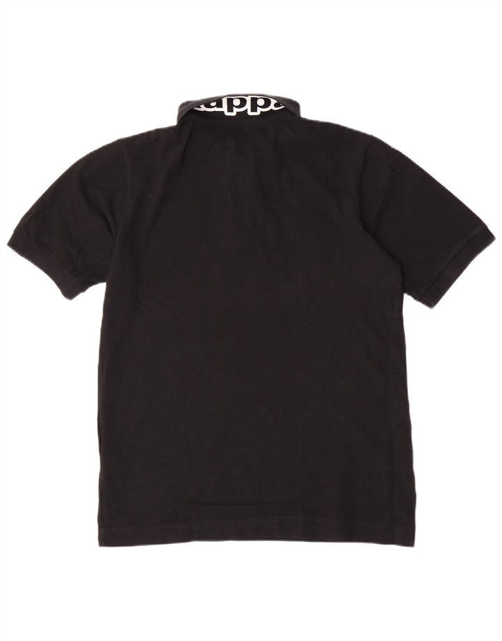 Kappa Mens Graphic Polo Shirt Small Black Cotton