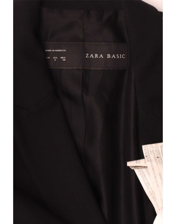 Jaqueta blazer feminina Zara com 1 botão Reino Unido 10 pequeno poliéster preto