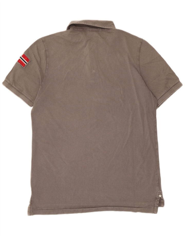 Napapijri Mens Polo Shirt Medium Grey Cotton