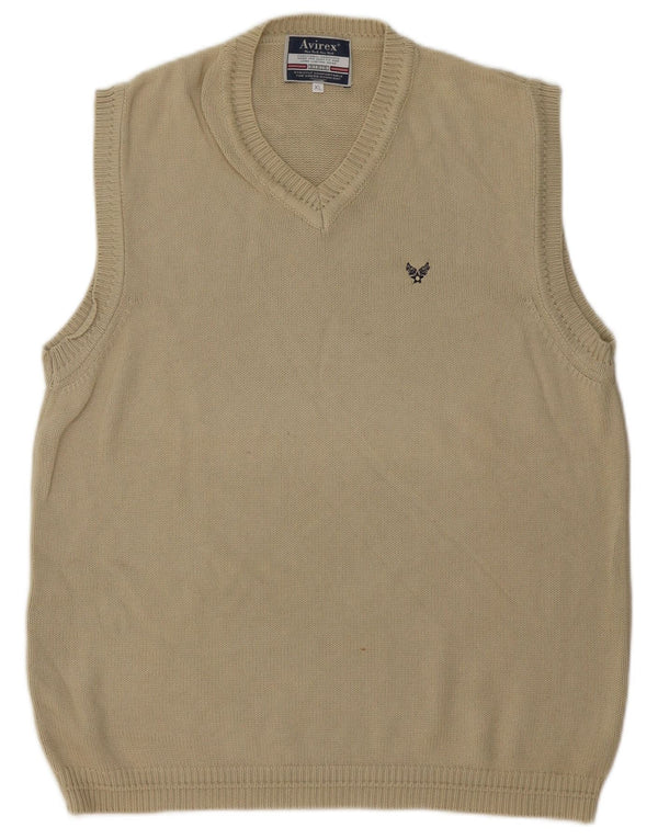 Avirex Mens Vest Tank Top XL Bej Bumbac