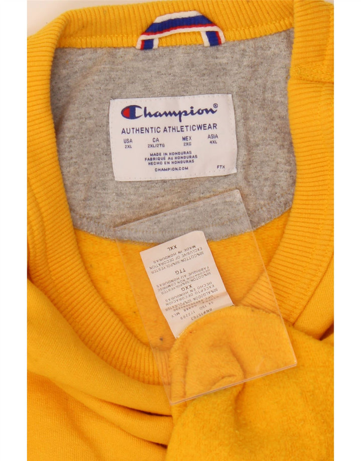 CHAMPION Mens Sweatshirt Jumper 2XL Yellow Cotton Vintage Champion and Second-Hand Champion from Messina Hembry 