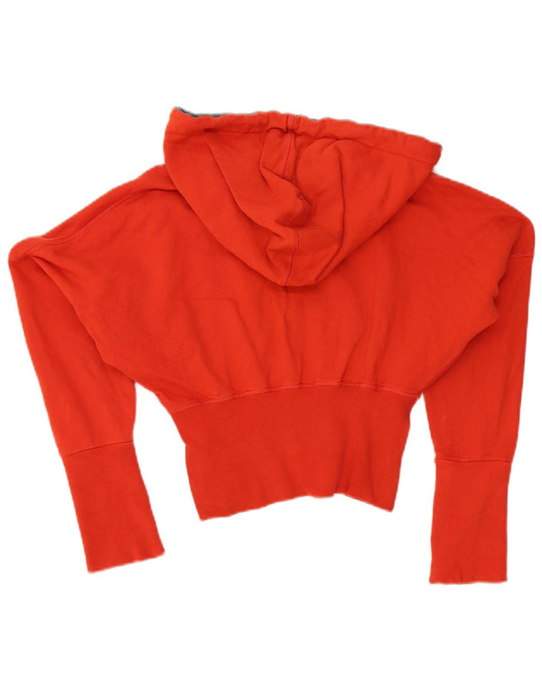 Levi's Womens Crop Hoodie Jumper UK 8 Small Orange Bomuld