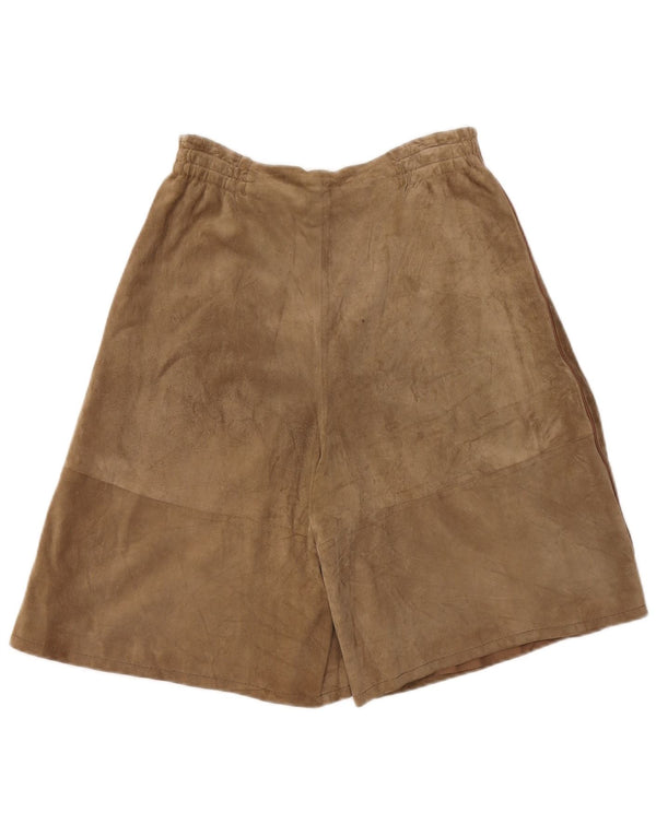 Vintage Womens Suede Cullotes Shorts W28 Medium Beige