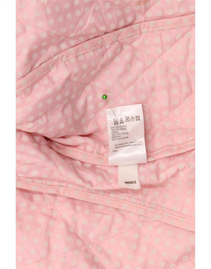 Marks & Spencer Womens Quilted Jacket UK 10 Small Pink Polyester