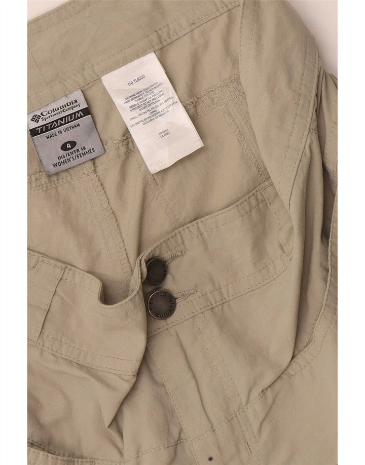 Columbia Womens Titanium Cargo Shorts US 4 Small W32 Beige Nylon