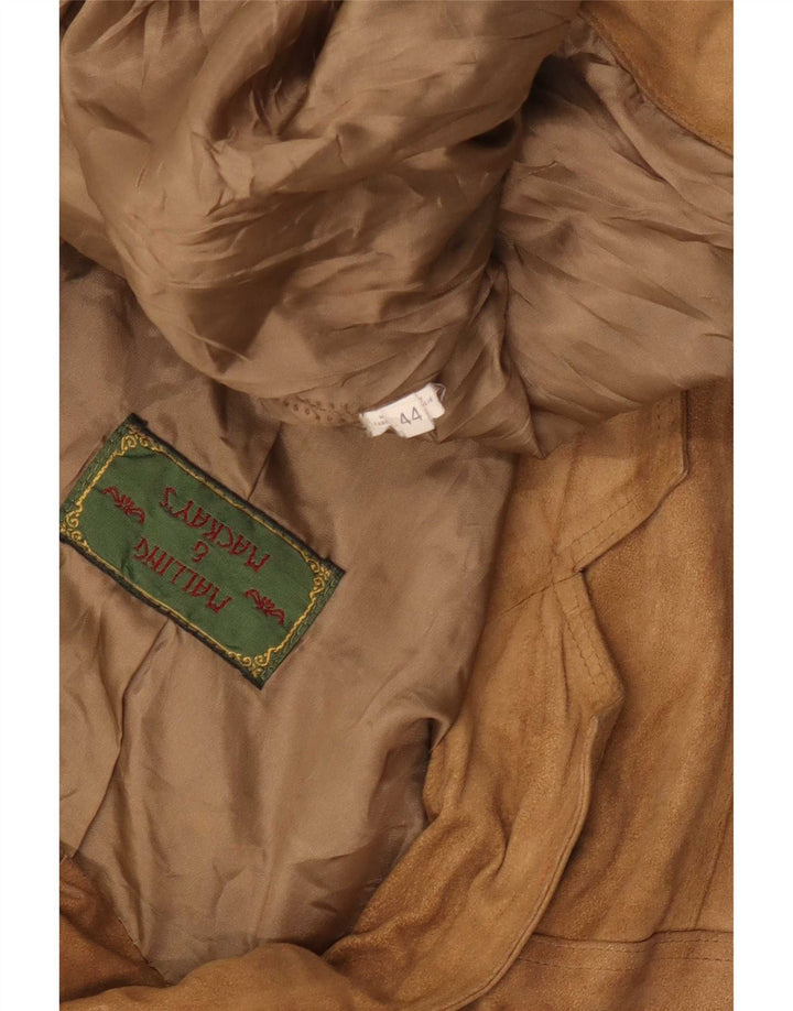 Vintage Womens 2 Button Suede Blazer Jacket IT 44 Medium Beige