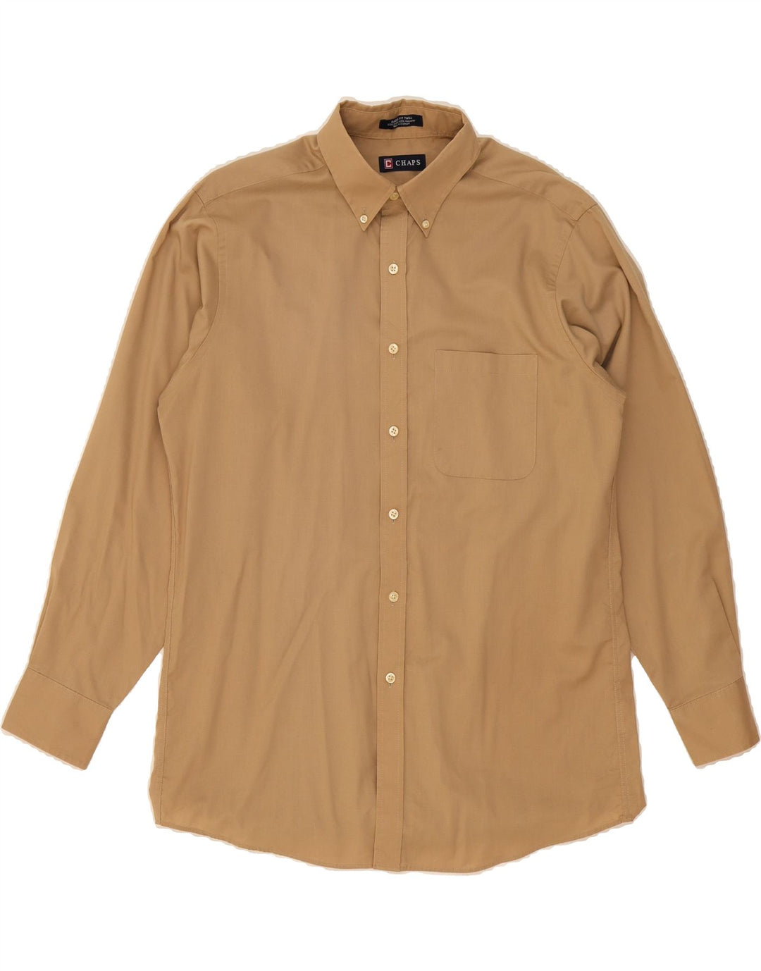 CHAPS Mens Classic Fit Shirt Size 15 1/2 Medium Beige Cotton Vintage Chaps and Second-Hand Chaps from Messina Hembry 