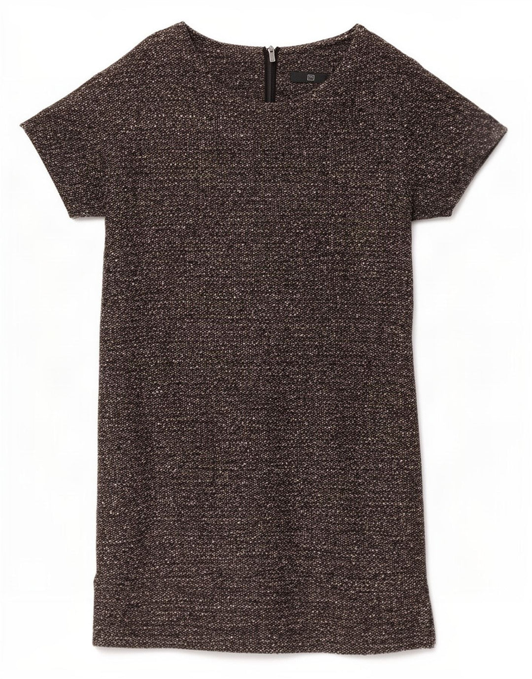 Abito a trapezio da donna Benetton UK 14 Lana vergine screziata grigio medio