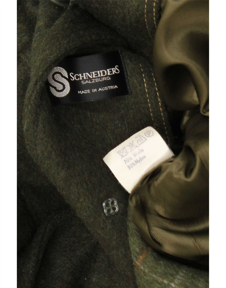 Schneiders Mens Overcoat UK 38 Medium Khaki Wool