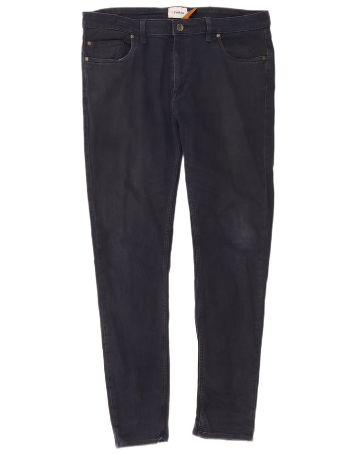 Farah Mens Slim Jeans W36 L32 Navy Blue Cotton