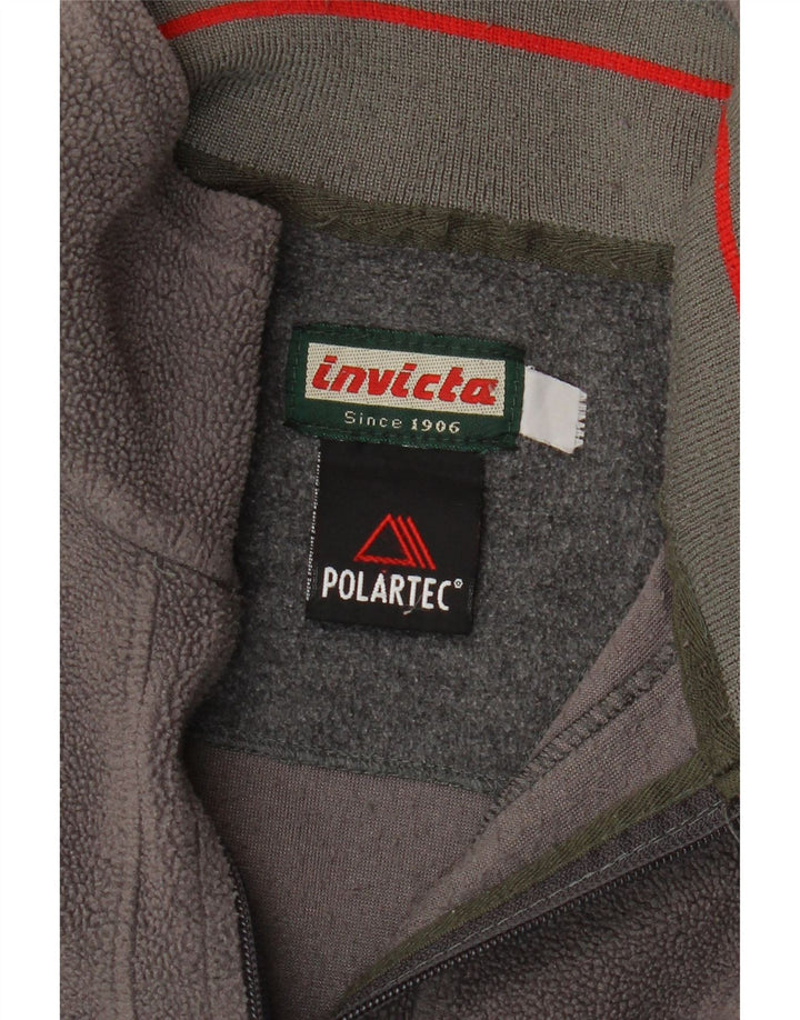 Invicta Mens Polartec Zip Neck Fleece Jumper Large Grey