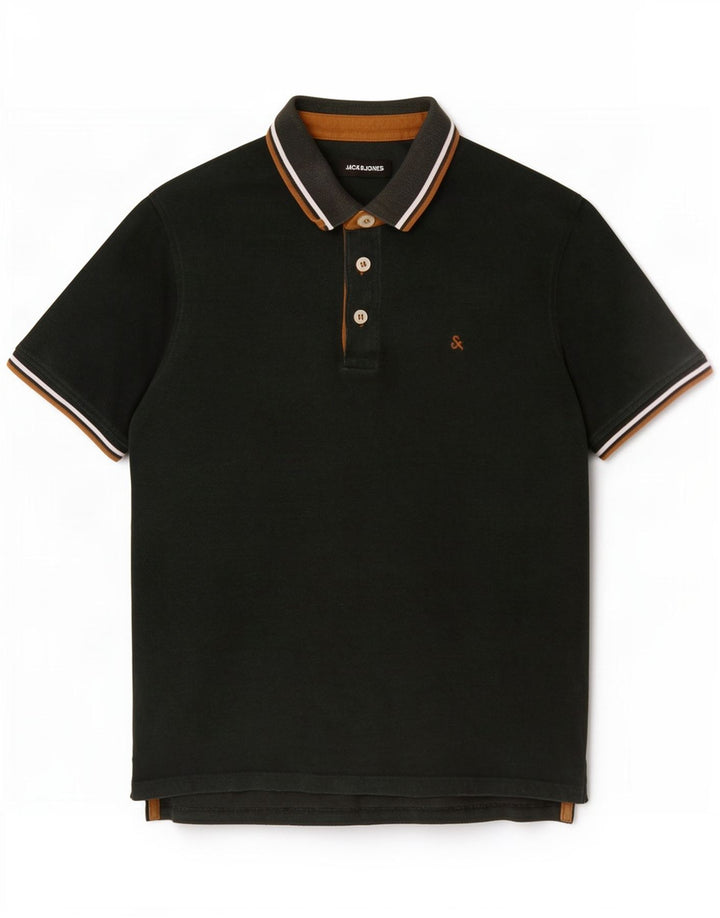 Jack & Jones Mens Polo Shirt Small Green Cotton