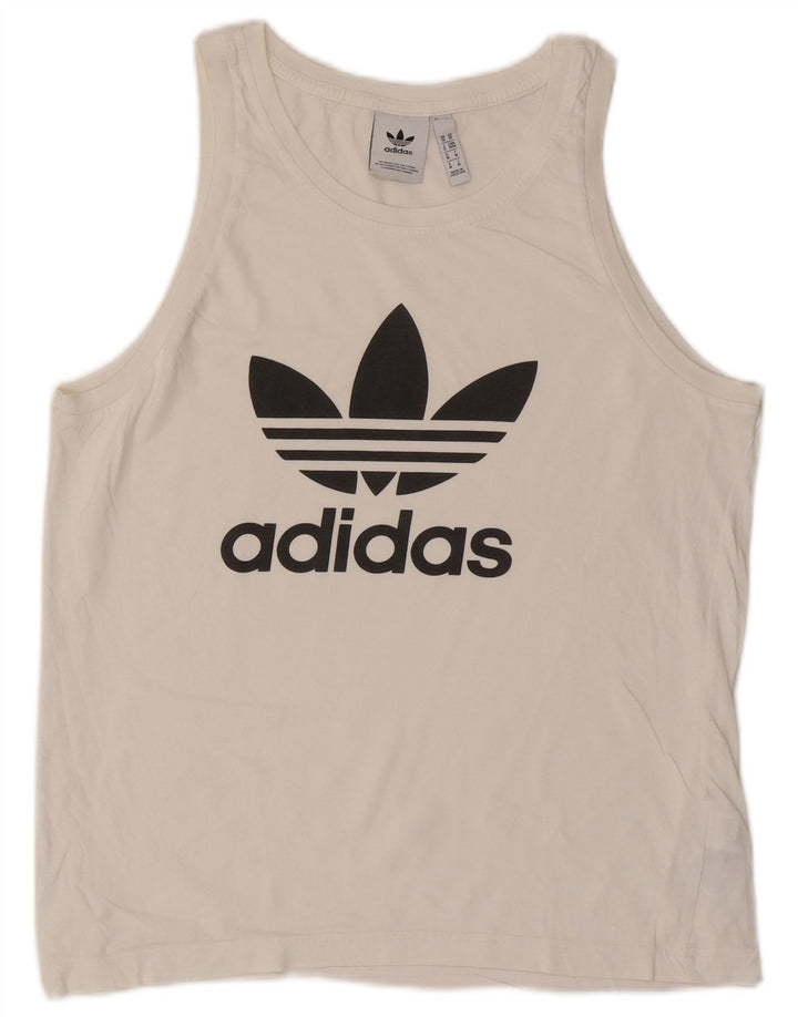 Adidas Mens Graphic Vest Top Medium White Cotton