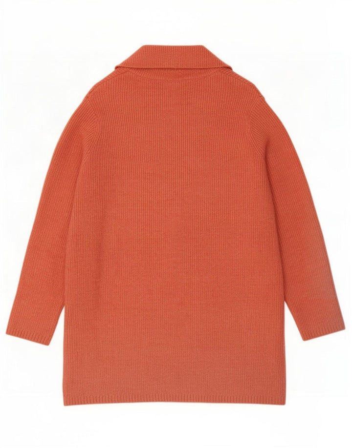 Marks & Spencer Dame Longline Åben Cardigan Sweater UK 12 Medium Orange