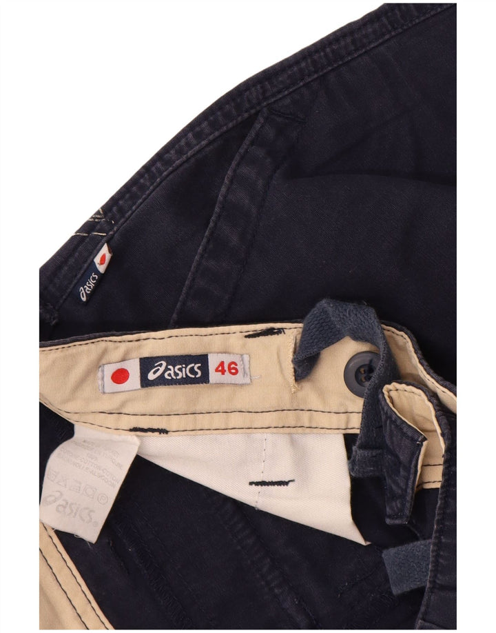 Pantaloncini cargo da uomo Asics IT 46 Small W30 cotone blu navy